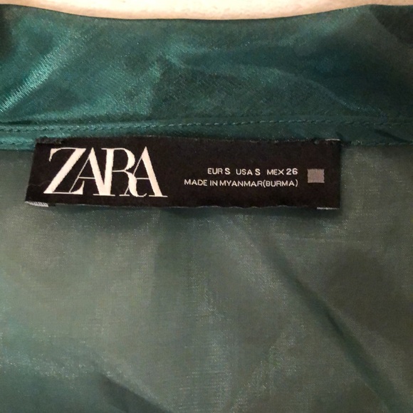 Zara shiny emerald green, transparent, disco style jacket with full sleeves - Picture 6 of 14